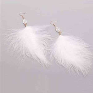 White feather earrings